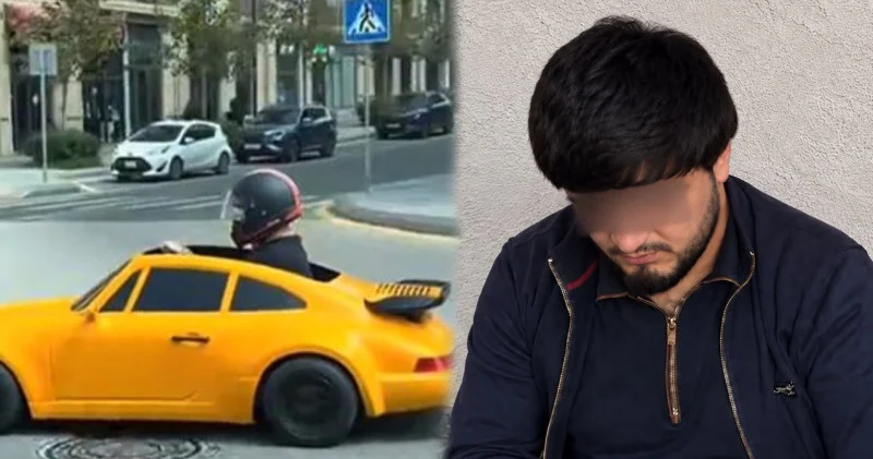 Oyuncaq avtomobillə Bakı yollarında şütüdü VİDEO