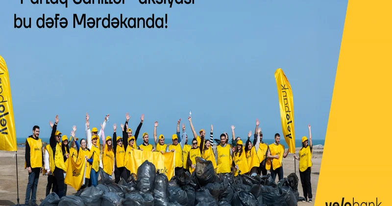 Yelo komandası Mərdəkan çimərliyində təmizlik aksiyası həyata keçirib