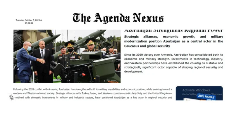 “Agenda Nexus” nəşri Azərbaycanın regionda artan nüfuzu haqqında analitik material dərc edib
