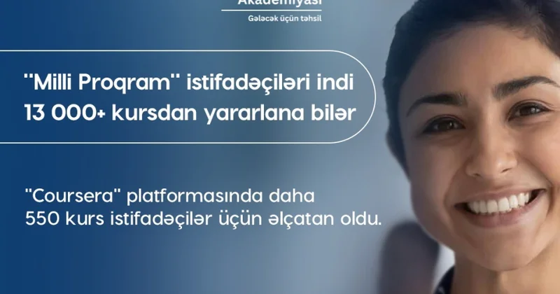 “Milli Proqram” istifadəçiləri “Coursera” platformasında 13 mindən çox kursdan yararlana bilər