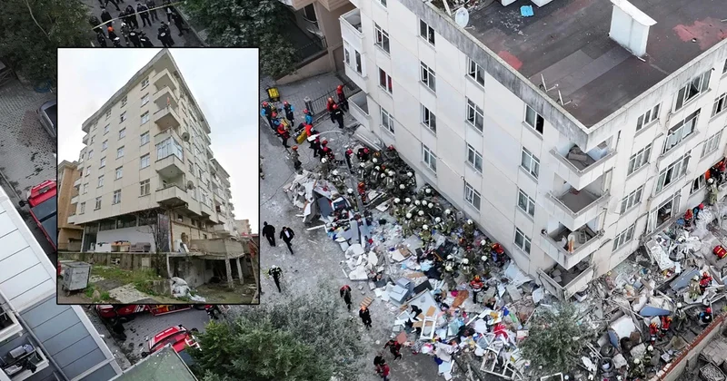 İstanbulda bina çökdü İtkin düşənlər var