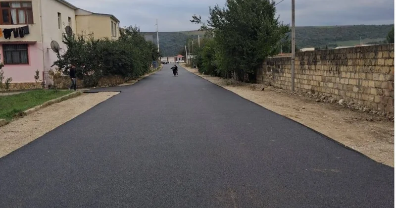 Qusarda yol infrastrukturu yenilənir Piral kəndində 3,1 kilometr yol asfaltlanıb