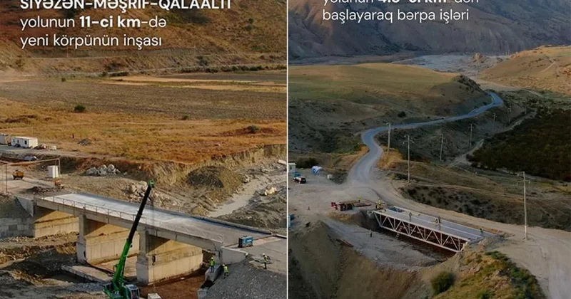 AAYDA: Siyəzən Məşrif Qalaaltı yolunda qəzalı körpünün əvəzinə yeni körpü tikilir