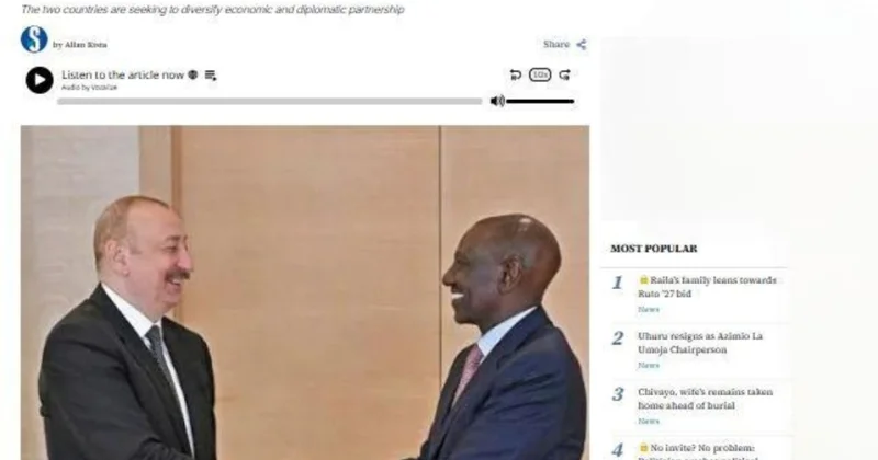 Keniya mediası Azərbaycan ilə əməkdaşlığın inkişafına diqqət çəkib
