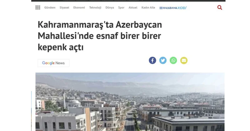 СМИ: Жизнь в Азербайджанском квартале Кахраманмараша восстанавливается