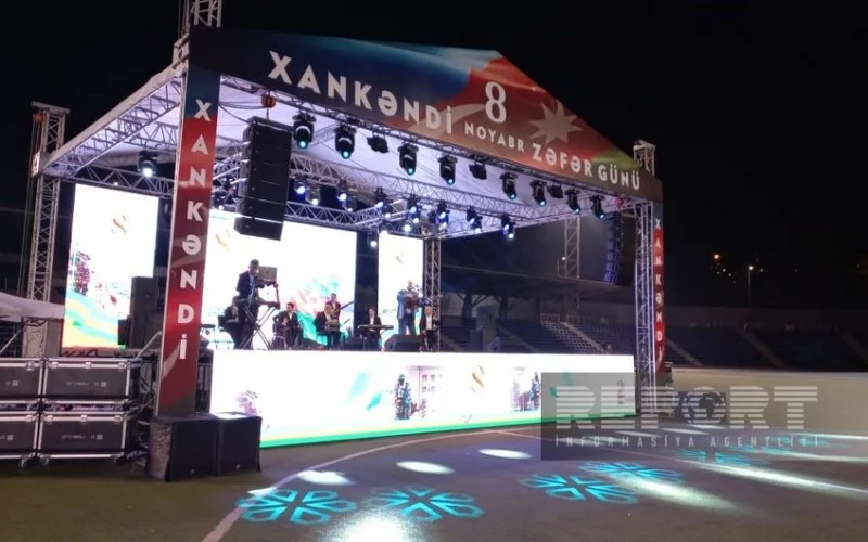 Zəfər Günü münasibətilə Xankəndidə bayram konserti və atəşfəşanlıq olub