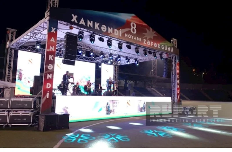 Zəfər Günü münasibətilə Xankəndidə bayram konserti və atəşfəşanlıq olub FOTOLAR