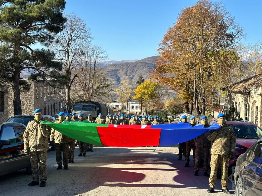 Laçında hərbçilərin iştirakı ilə yürüş təşkil olunub