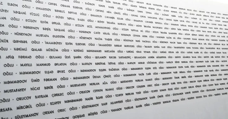 В музее Победы высечены имена шехидов