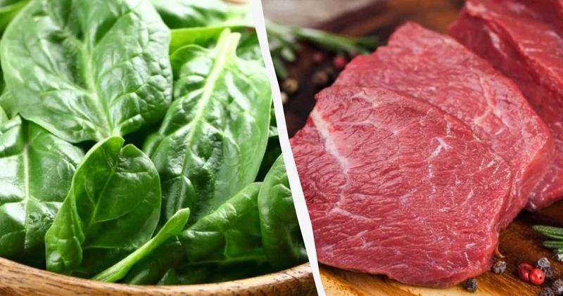 Dəmir çatışmazlığı zamanı nə yemək daha faydalıdır: İspanaq, yoxsa ət?