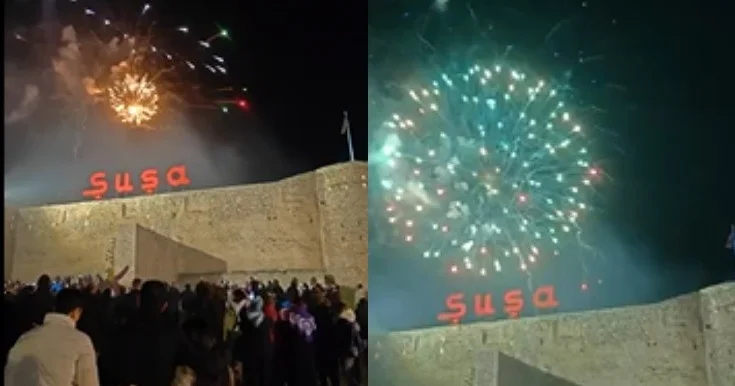 Şuşadakı atəşfəşanlıqdan görüntülər Video