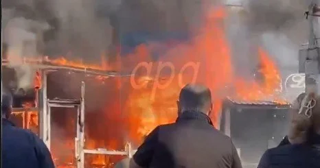 Bakıda dönərxana YANDI ANBAAN VİDEO