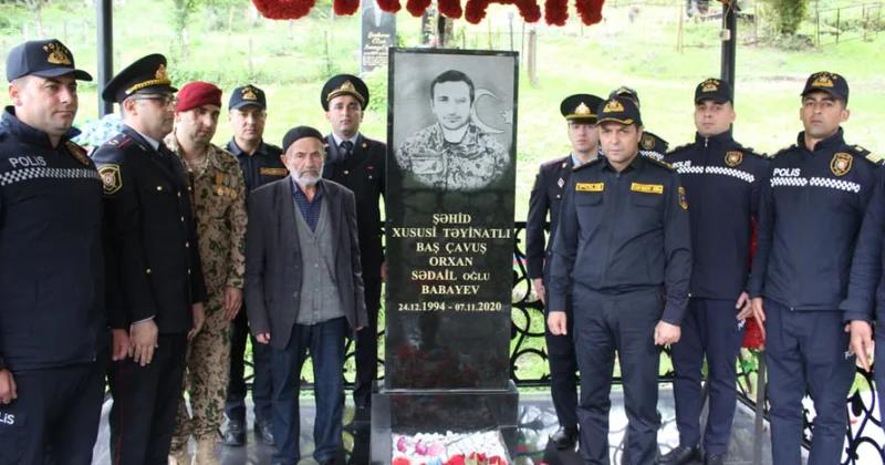 Astarada polis əməkdaşları Vətən müharibəsi şəhidinin məzarını və ailəsini ziyarət ediblər