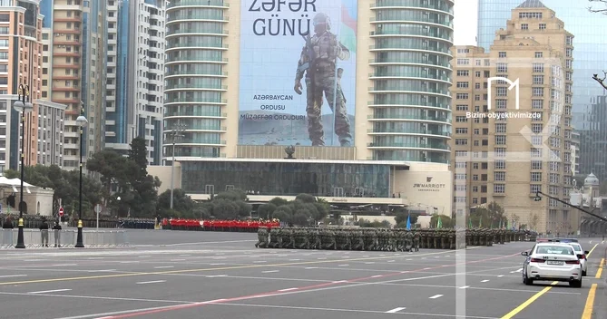 Bakıda Zəfərin beşinci ilinə həsr olunan hərbi parad keçirilir CANLI