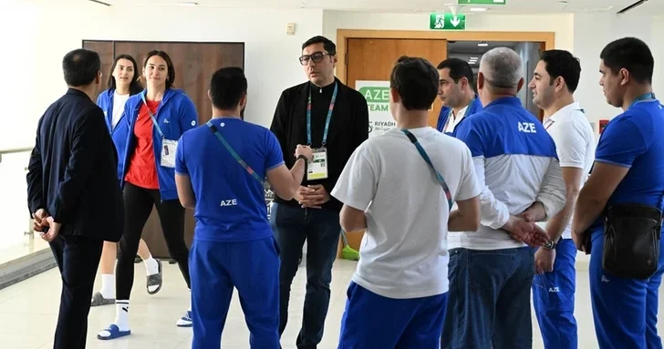 Фарид Гайыбов встретился с азербайджанскими спортсменами на Исламиаде в Эр Рияде