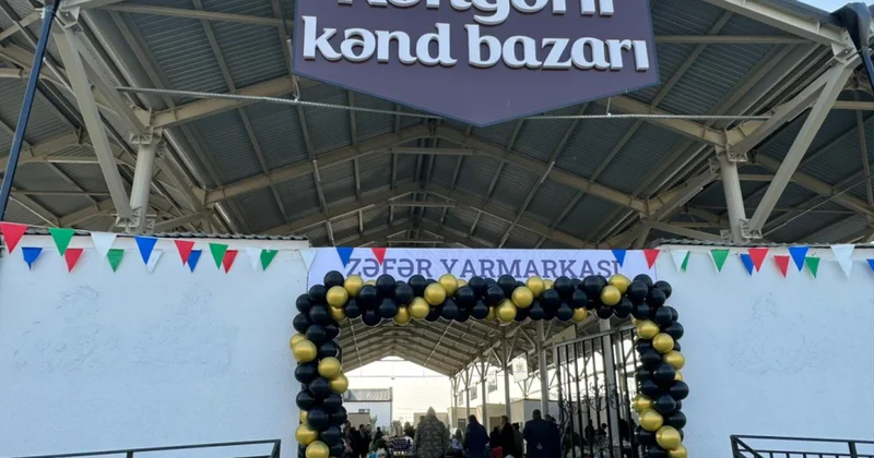 Ağdamın Kəngərli kəndində bazarın açılışı olub, Zəfər yarmarkası keçirilib