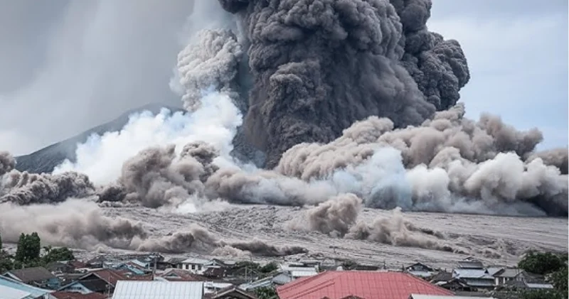 Вулканическая грязь угрожает жителям острова в Индонезии ВИДЕО