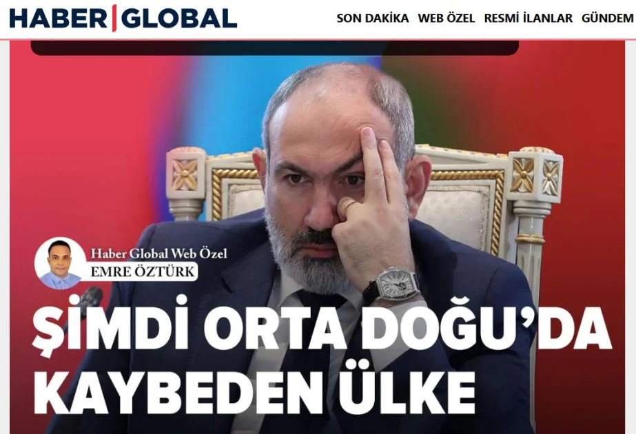 “Haber Global” TV: Aİdə Ermənistanın uğursuzluqları və ikili oyunları qeyd edilir AZƏRTAC