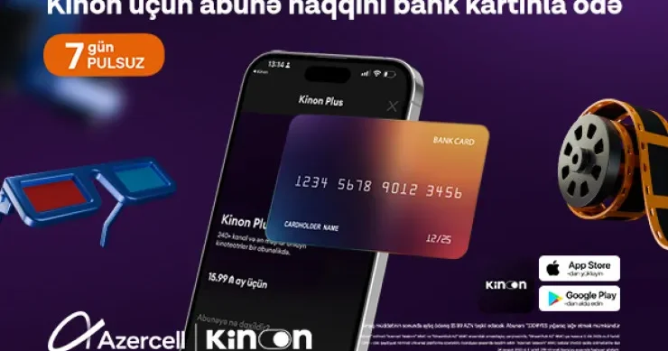 “Kinon” abunəliyini bank kartı ilə ödəmək mümkündür