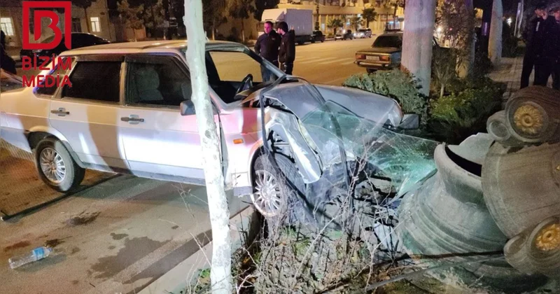 Gəncədə AĞIR QƏZA Yaralanan var FOTO