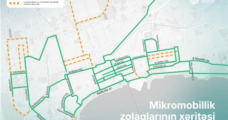 Bakıda mikromobillik şəbəkəsinin uzunluğu 50 kilometrə çatdırıldı