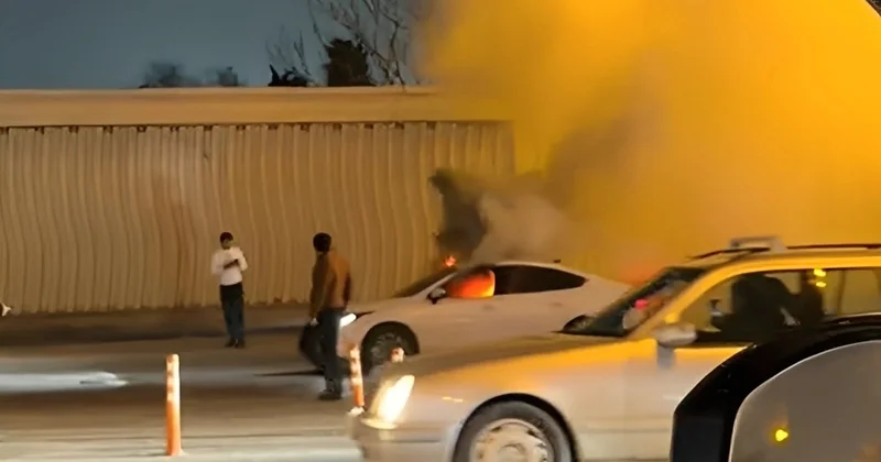 Bakıda hərəkətdə olan BYD yandı KONKRET