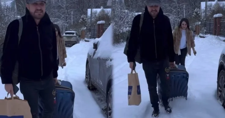 Nadir Qafarzadənin qarlı havada çətin anları Video