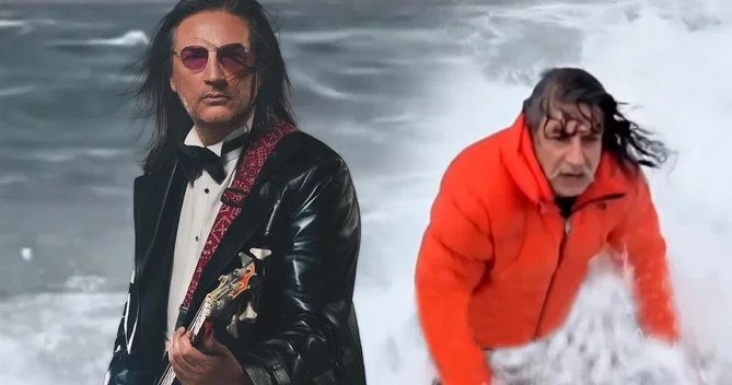 Müğənni Çelik fırtınanın təsirindən dənizə yıxıldı ANBAAN VİDEO