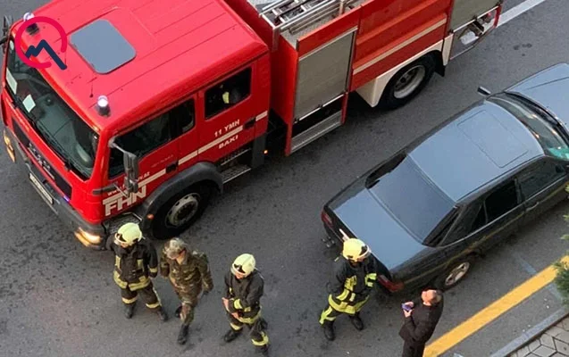 Yasamalda yaşayış binasında yanğın olub Sakinlər təxliyə edilib