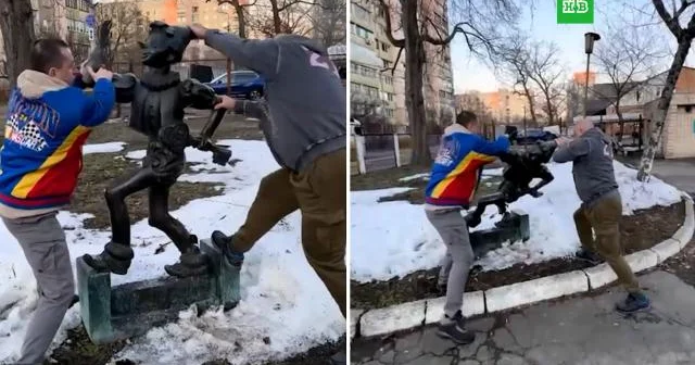В Киеве снесли скульптуру Буратино