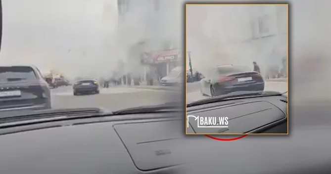 Xətaidə Maserati markalı minik avtomobil tüstüləyib