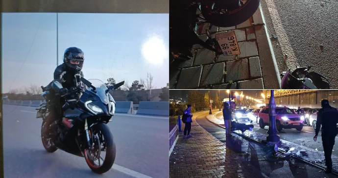 Bakıda vəsiqəsi olmadan moto sürən gənc qadın ağır qəza törətdi VİDEO FOTO
