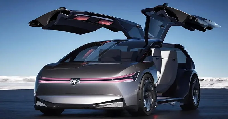Посмотрите на 1600 сильный электрокар с крыльями чайки от китайского BAIC ФОТО