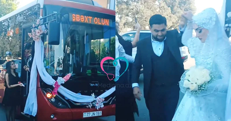 Həmin sürücünün toy maşını avtobus oldu VİDEO