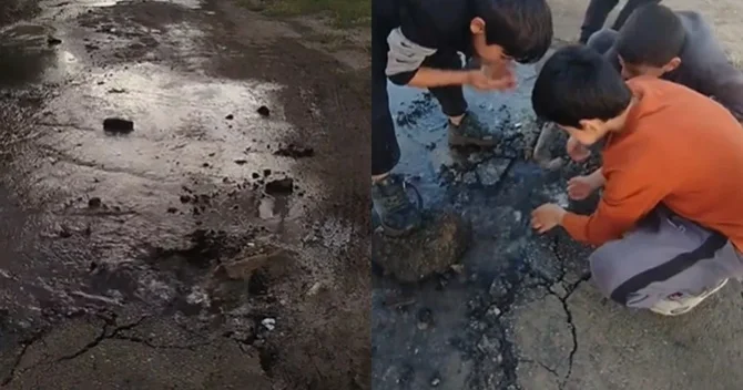 Zabrat qəsəbəsində boru partladı, ərazini su basdı