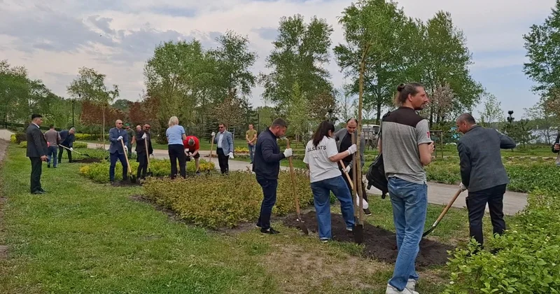 В Киеве организована акция по посадке деревьев, приуроченная ко дню рождения Гейдара Алиева