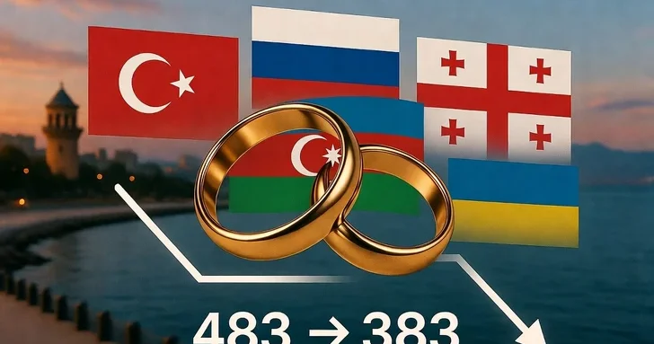 Турция, Россия, Грузия и Украина лидируют среди иностранцев, вступающих в брак с азербайджанцами
