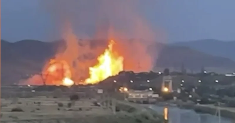 В Дагестане взрывы и пожар на магистральном газопроводе видео