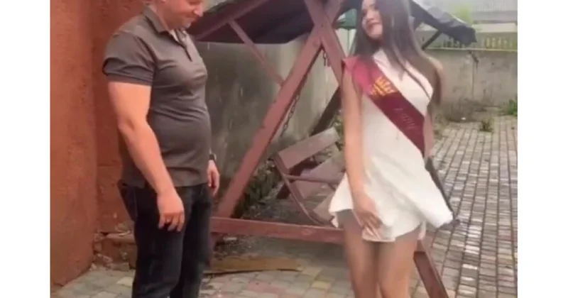 Məzun qızla atasının sevinc görüntüsü MÜZAKİRƏ YARATDI VİDEO