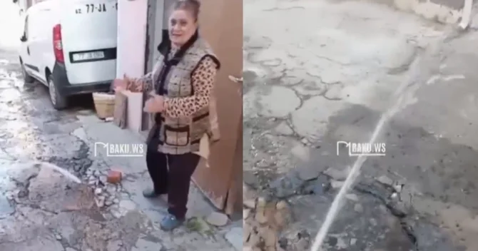 Xutorda iki aydır su axır, sakinlər evlərində yaşaya bilmirlər ŞİKAYƏT