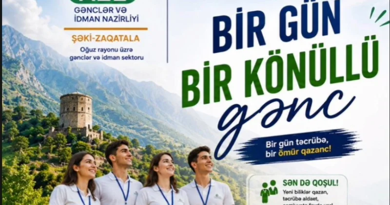 Oğuzda gənclər üçün “Bir gün bir könüllü gənc” layihəsi başlayır