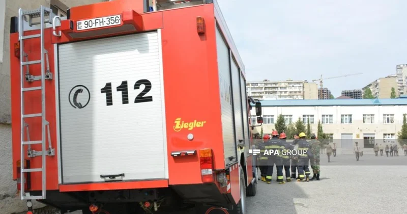 FHN Sumqayıtda yaşayış kompleksində yanğın taktiki təlim keçirib VİDEO