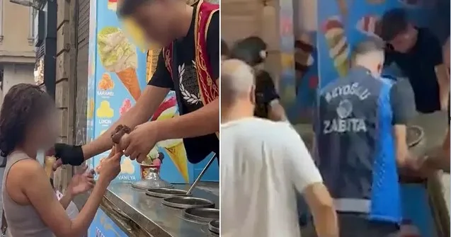 İstanbulda turistə nalayiq hərəkət edən dondurmaçı cəzalandırıldı Video