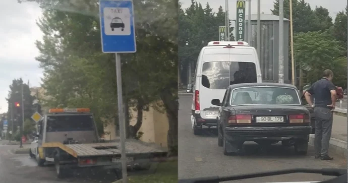 Sürücülər hələ də bu yerlərdə dayanmağın cəriməsindən xəbərsizdir 2 bal 40 manat FOTO