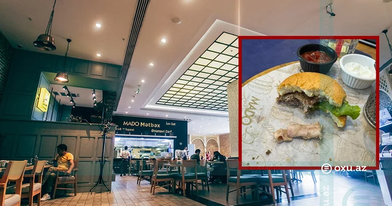 Mado restoranında CİDDİ POZUNTU: Hamburgerin içindən yad cisim çıxdı
