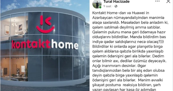 Kontakt Home un fırıldağının üstü açıldı Ödənişlər geri qaytarılacaq FOTO