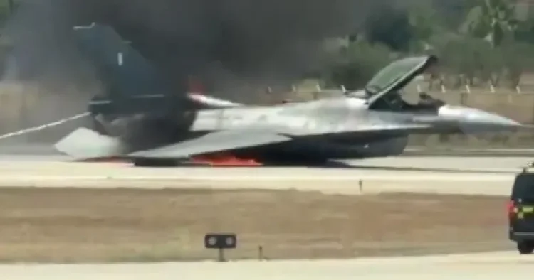 F 16 da yanğın: Pilot xilas oldu