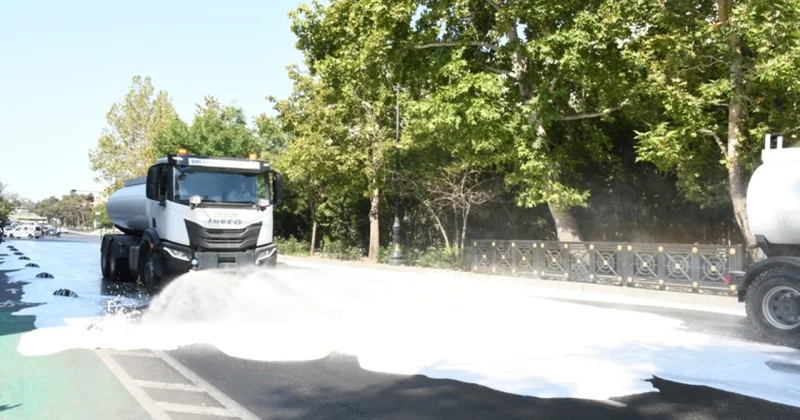 Bakının 548 küçəsi yuyuldu FOTOLAR