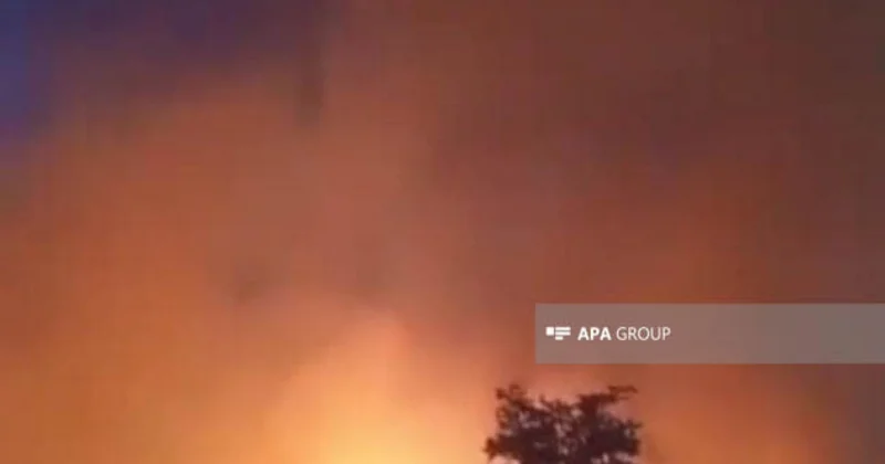 В Ходжалы произошёл пожар