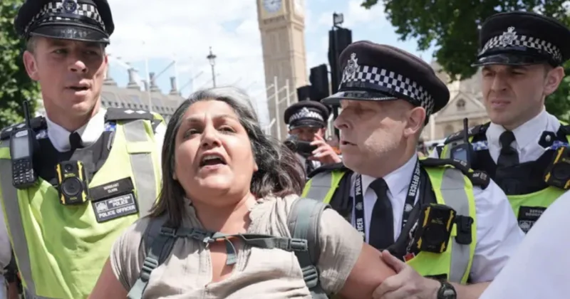 Londonda etiraz aksiyası zamanı 50 dən çox şəxs saxlanılıb